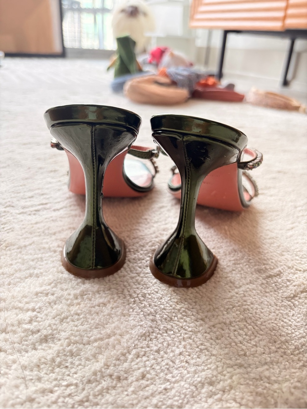AMINA MUADDI Green Gilda Slipper Heeled Sandals - Picture 2 of 5